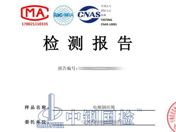 電梯鋼絲繩第三方檢測報告圖